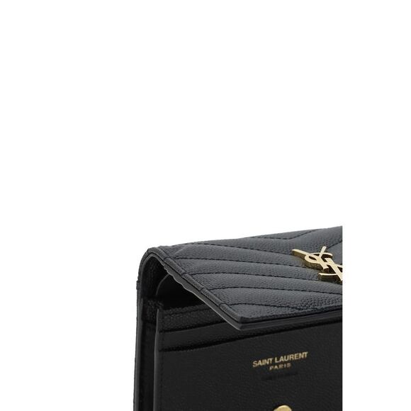 Saint Laurent Black Lamb Ovis Aries Aries Women's Wallet - Picture 3 of 3